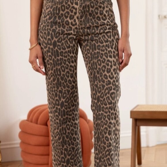Oraije Paris Solange Straight Jeans Leopard Print Bestsellers - Picture 2 of 7